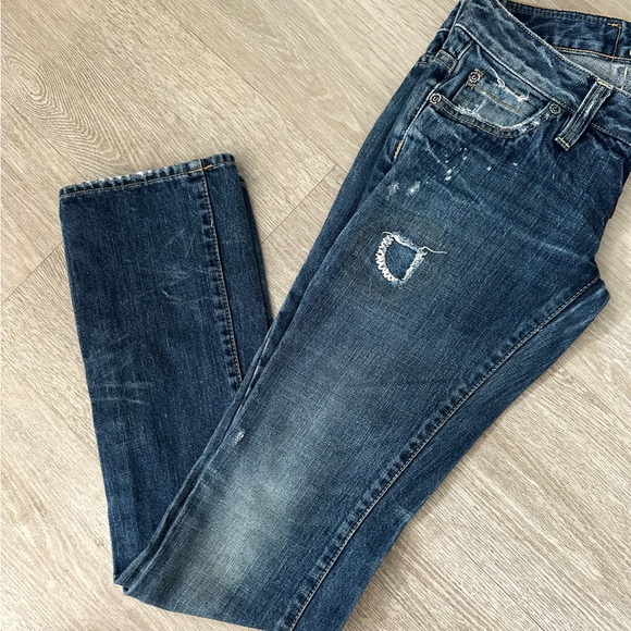 4 a very SWEET PF 2006 DSquared2 DISTRESSED “ LOW RISE” Straight Leg Jeans - Picture 7 of 15